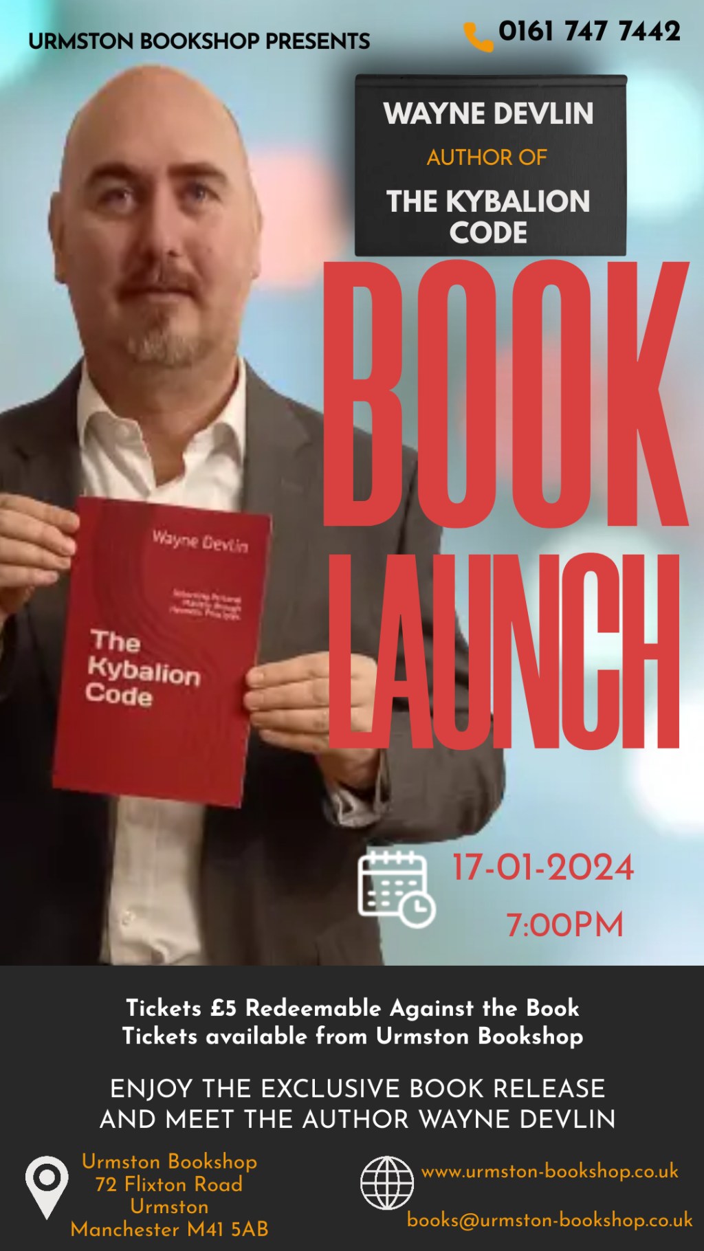 Local Author Wayne Devlin to Host Book Launch of ‘The Kybalion Code’ at Urmston&nbsp;Bookshop