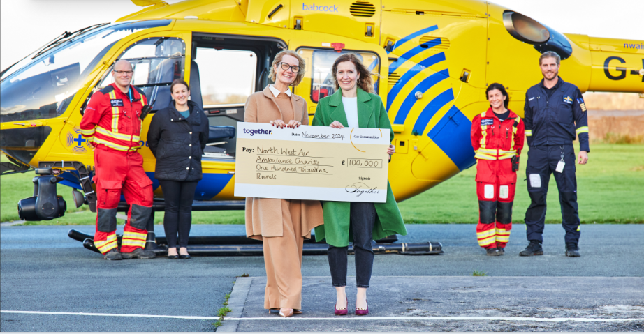 North West Air Ambulance receives huge donation from Cheadle based lending&nbsp;firm