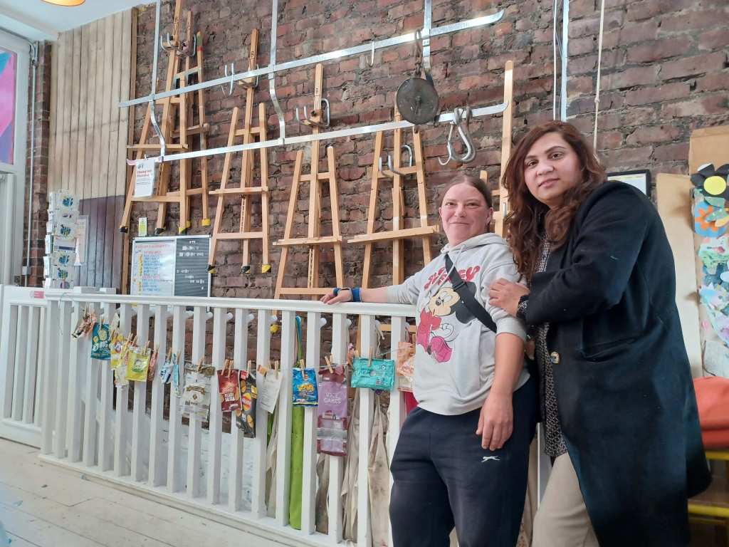 festival flower stall makes a stand for cleaner streets in Old&nbsp;Trafford