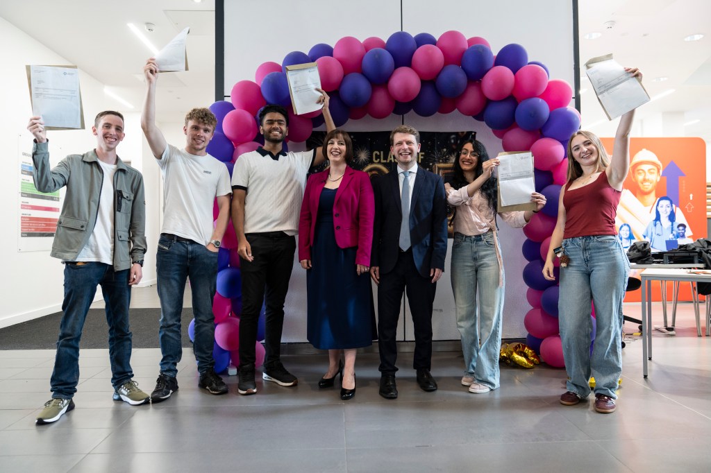 Secretary of State praises students during Trafford and Stockport College results&nbsp;day